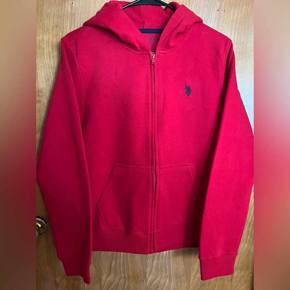 U.S. Polo Assn. Kids Red Zip-Up Hoodie